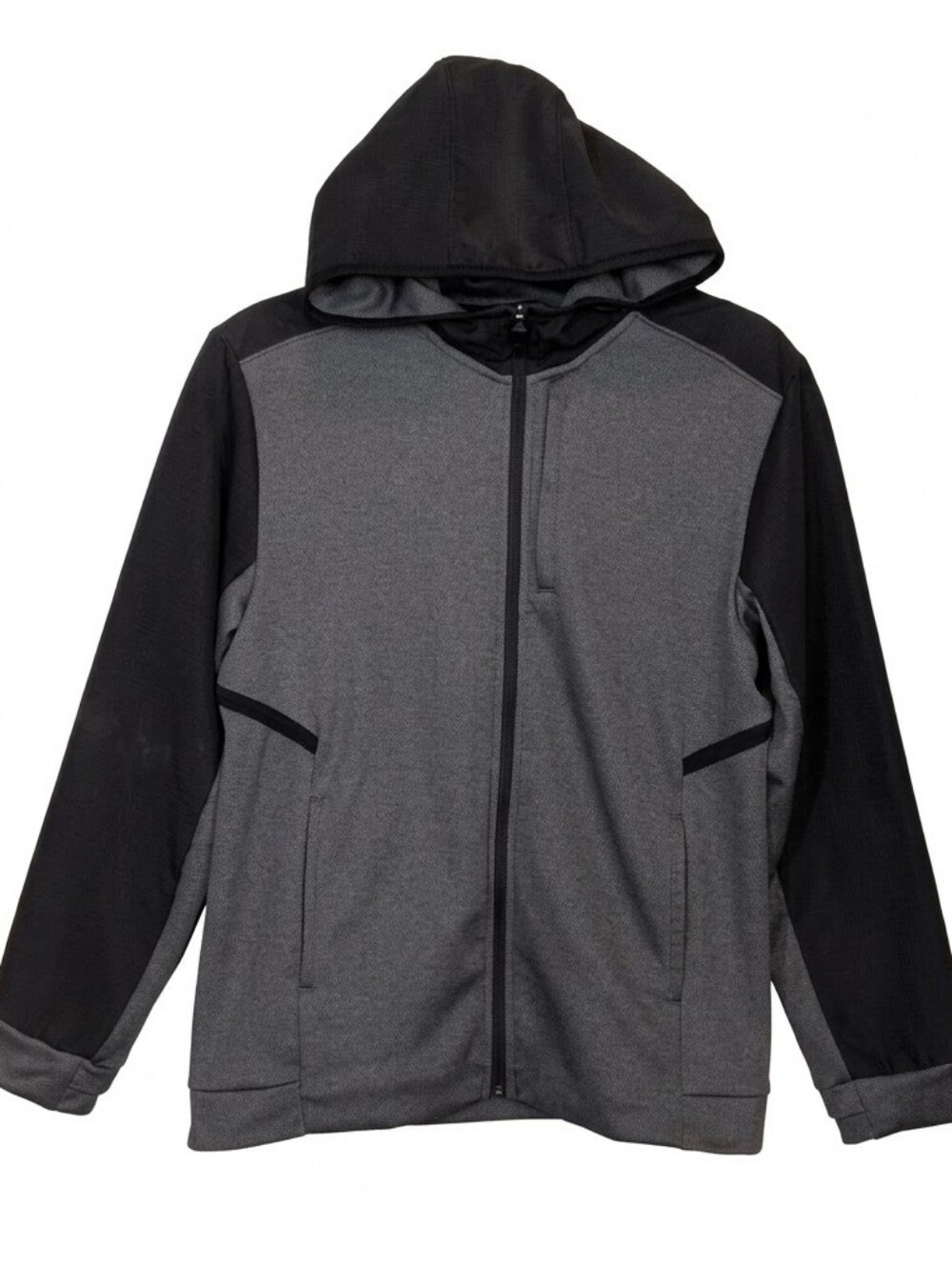 Old Navy Boys Active Go Dry Techie Fleece Full Zip Jacket Grey Black XL 14 16